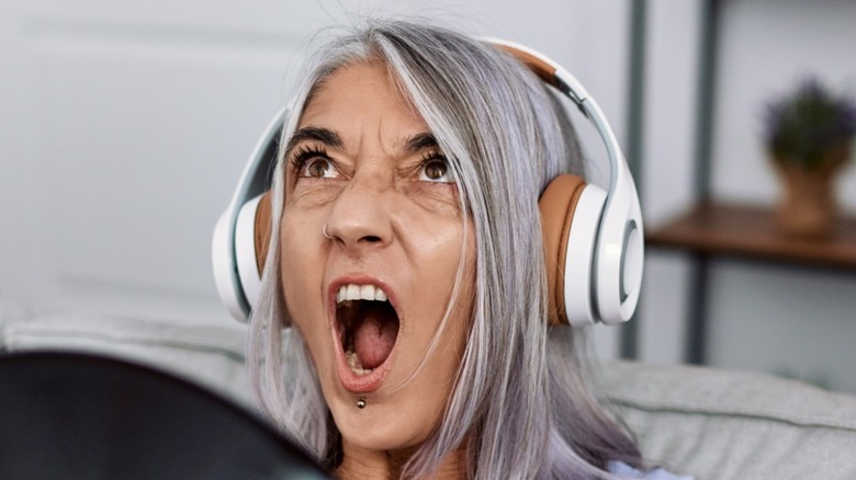 Person wearing headphones