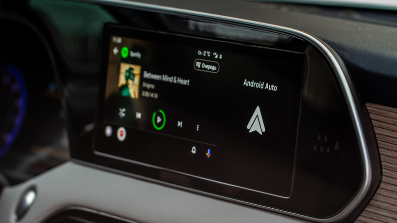 Android Auto interface in a car.