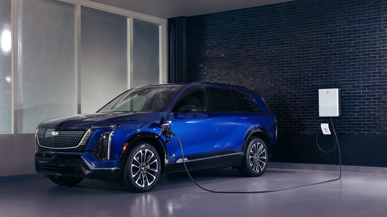 Cadillac Vistiq plugged into a charger
