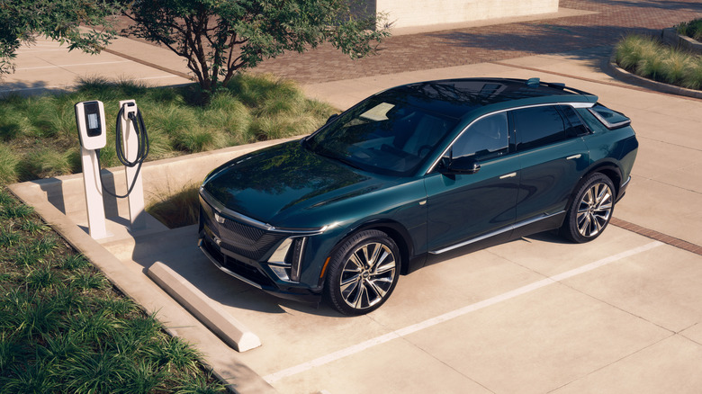 Cadillac Lyriq parked at a charging station