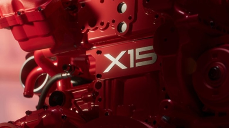 Close-up of Cummins X15 engine
