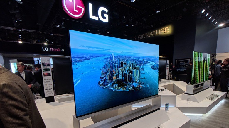 An LG OLED on display at CES in Las Vegas