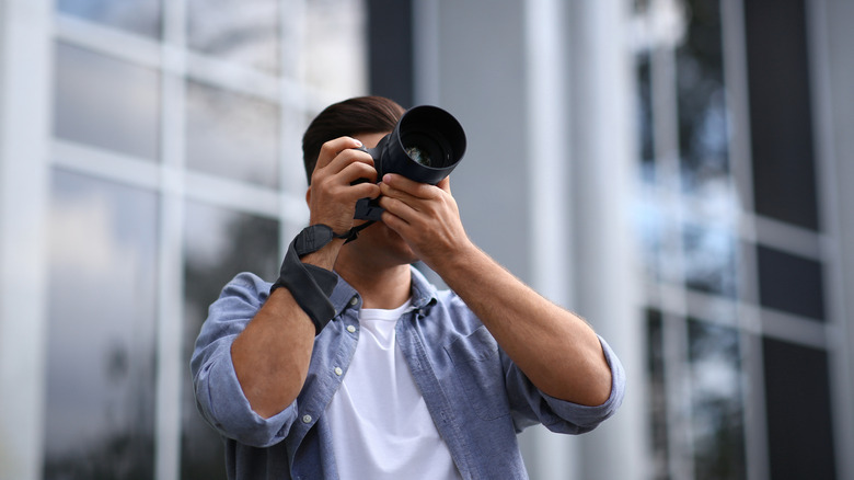Man using camera
