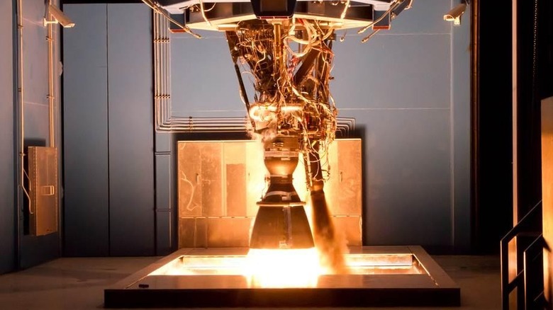 Merlin 1D engine test in Texas test facility