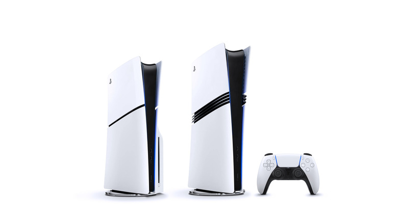 PlayStation 5 Slim and Pro consoles with controller