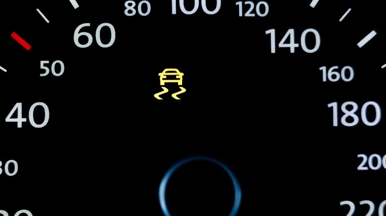 Traction control light lit up