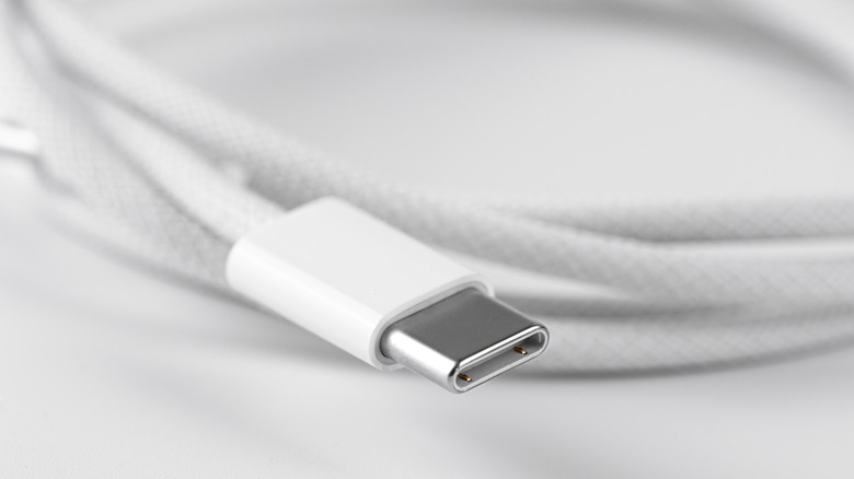 Close up of a USB-C connector