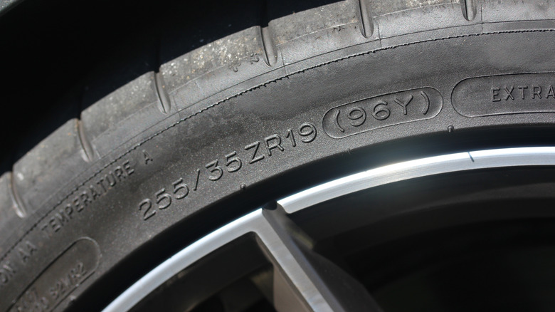 A ZR tire fitted onto a vehicle wheel