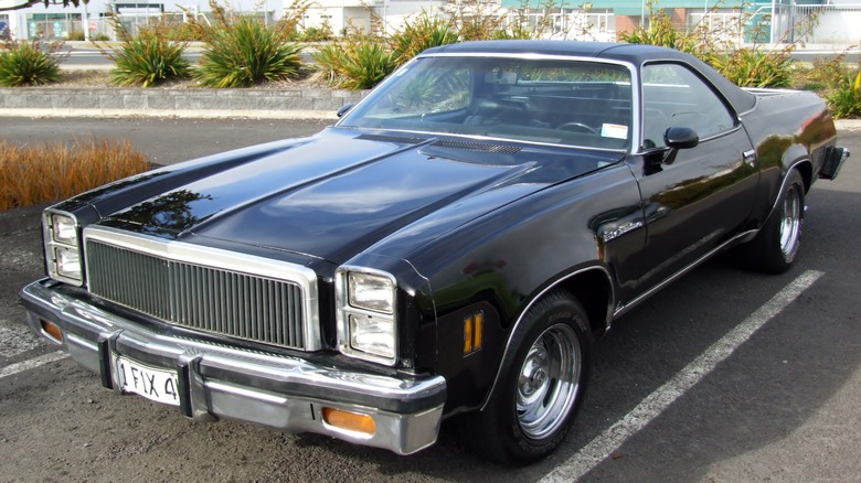 black 1977 Chevrolet El Camino in parking lot