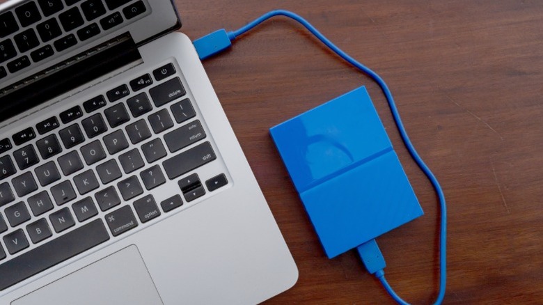 External HDD connected to a laptop