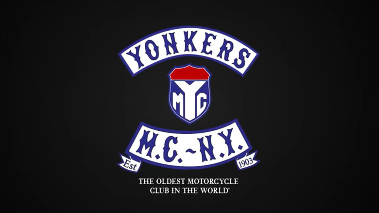 Logo of the Yonkers Motorcycle Club on black background