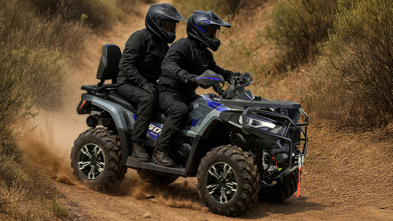 Kicking up dirt on the trail with a Massimo MSA ATV