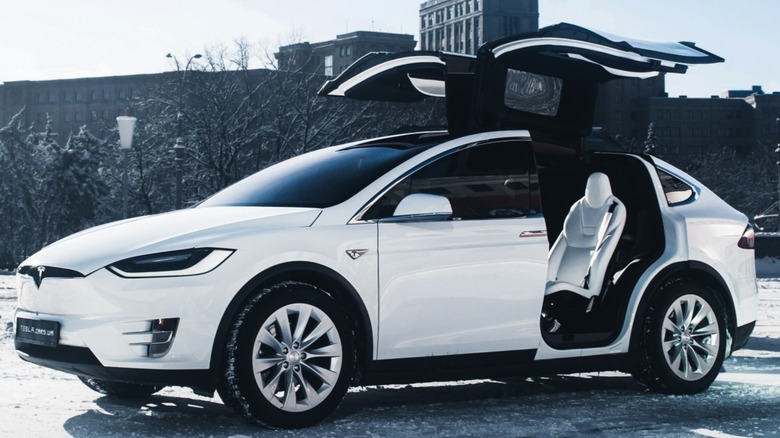 tesla model x doors open