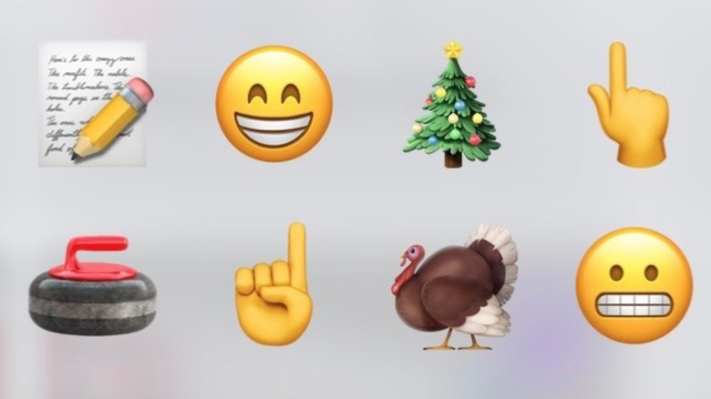 Picture of Apple's paper emoji among several others