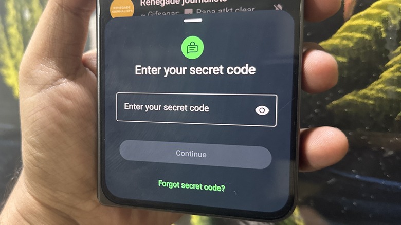 Secret code feature on WhatsApp