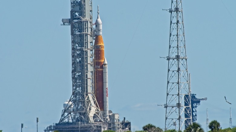 Artemis rocket on launch pad
