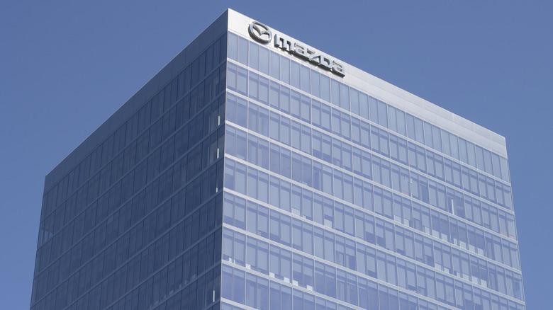 Front view of Mazda U.S. headquarters in Irvine California