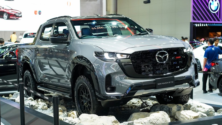 Mazda BT-50 pickup truck on display