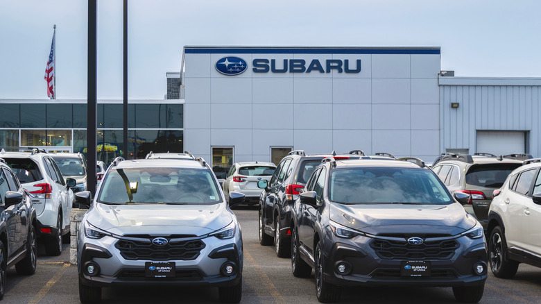 New Subarus at dealership