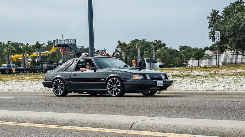 1984 Ford Mustang SVO Hardtop Coupe on a road