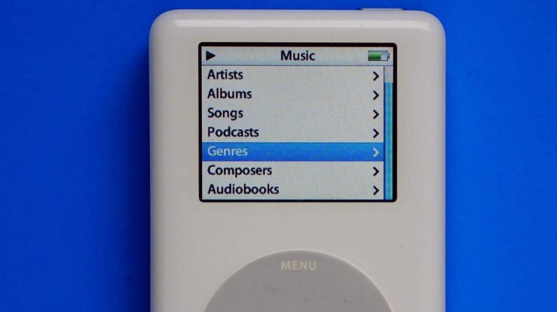 Original iPod on blue background