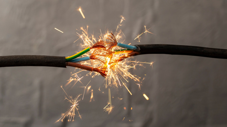 Electrical cables sparking