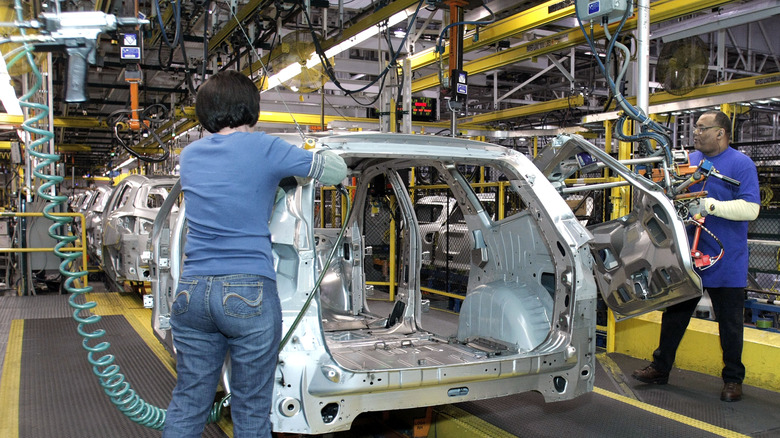 Vehicle being built at Lansing Delta Township plant in Detroit, Michigan