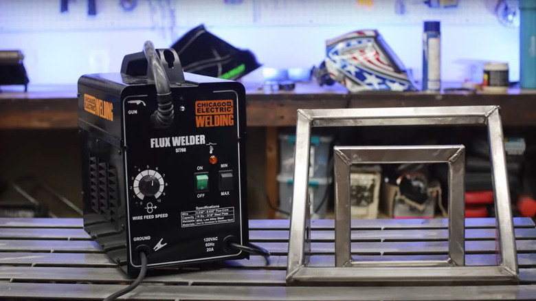 Chicago Electric's 125 welder beside its end product.
