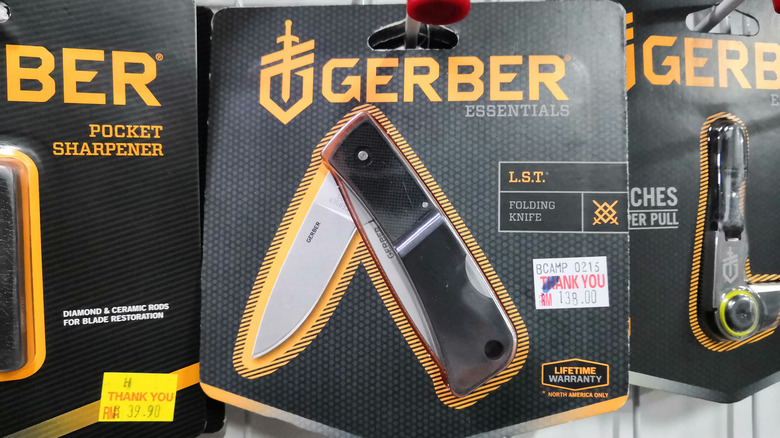 A Gerber knife display at a store in Malaysia from 2018.