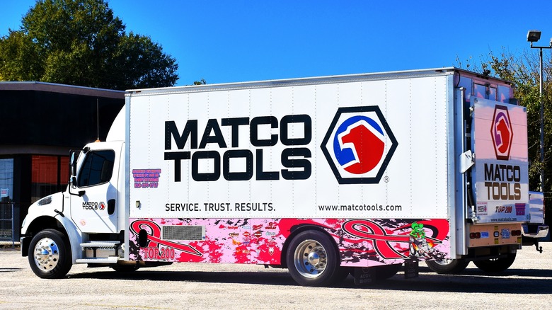 A Matco Tools truck in a parking lot