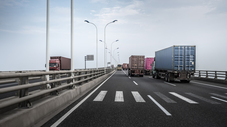 Semi trucks on highway