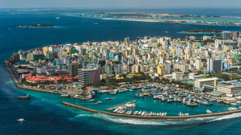 Male, capital of Maldives, from the air