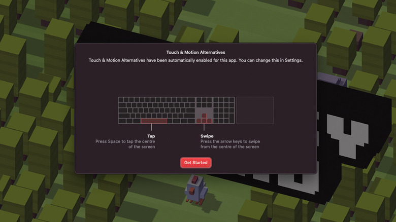 Touch Alternatives onboarding screen on a Mac