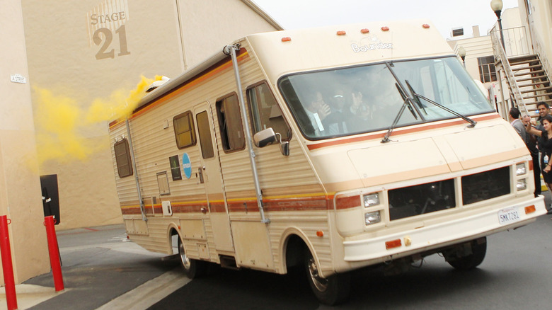 The RV from Breaking Bad emits smoke