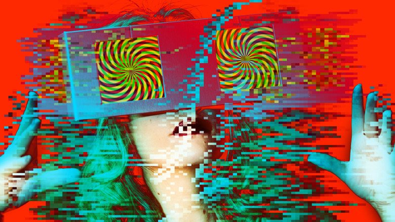 A hallucinogenic image of a woman