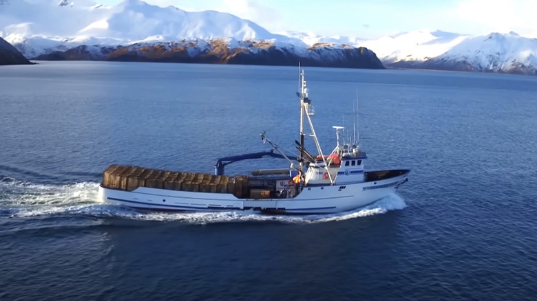 Boat traversing the Bearing Sea on Deadliest Catch