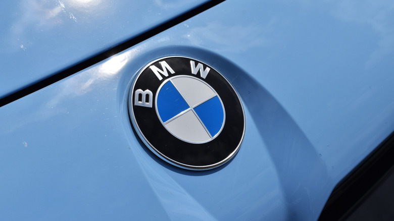 Picture displaying BMW logo on car