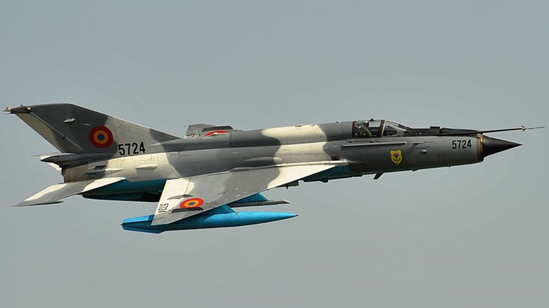 A Romanian Air Force MiG-21 Lancer C in flight