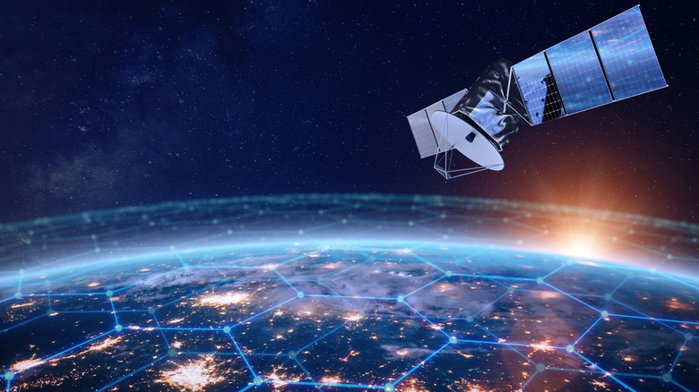 Satellite in space, in low Earth orbit