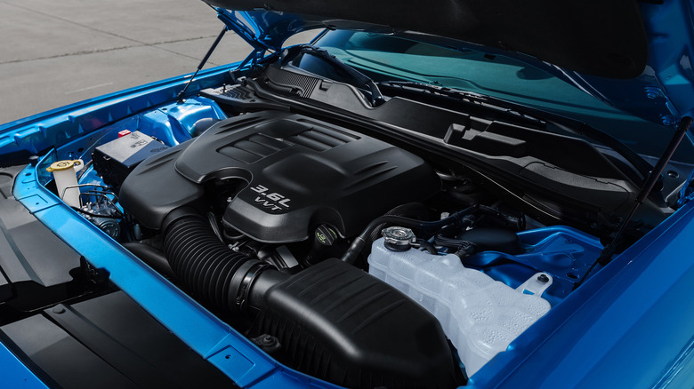 Dodge Challenger Pentastar engine bay