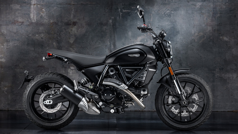 Ducati Scrambler Icon Dark in a studio