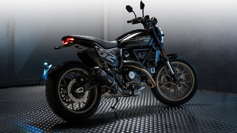 Ducati Scrambler Full Throttle parked in a studio