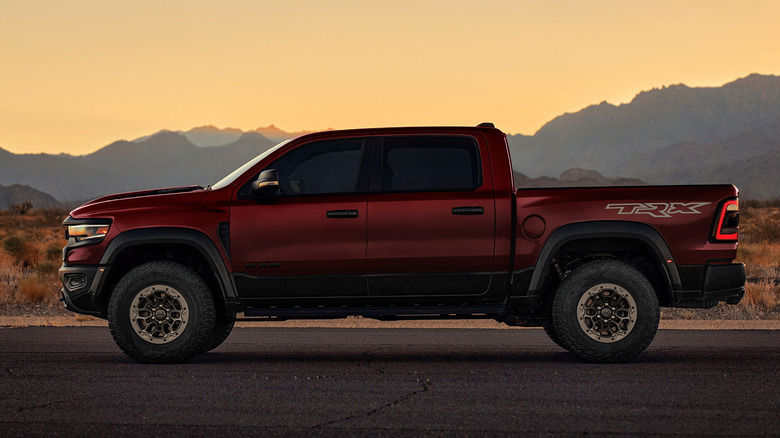 Side view of 2024 Ram TRX in desert