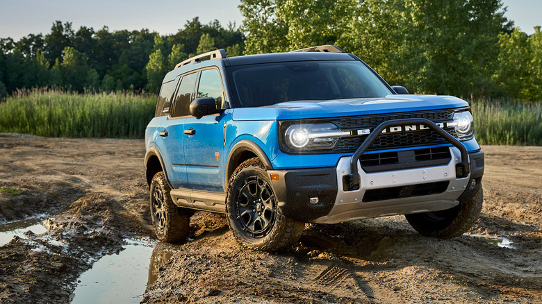 Blue 2025 Ford Bronco Sport on off road trail