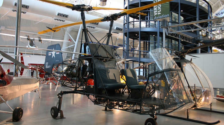 A Kaman K-225 on display alongside other planes