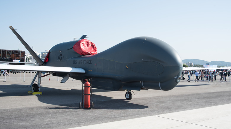 Global Hawk UAV on runway
