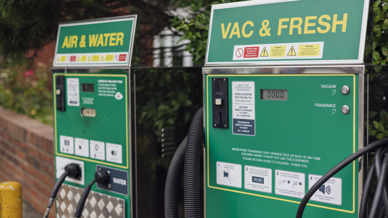 Air pump at gas station