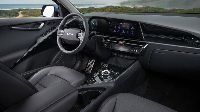 Kia Niro interior parked at the beach