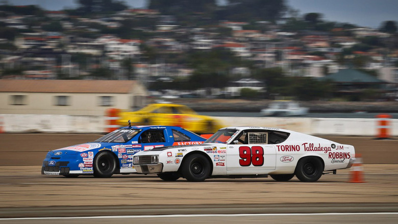 Two vintage stock racing side-by-side