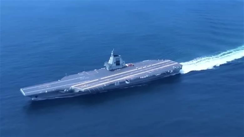 China's Fujian Type 003 carrier at sea